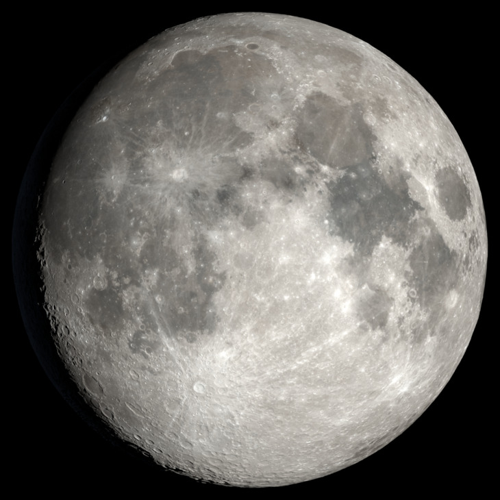 NASA visualization of the Moon on January 1, 2026