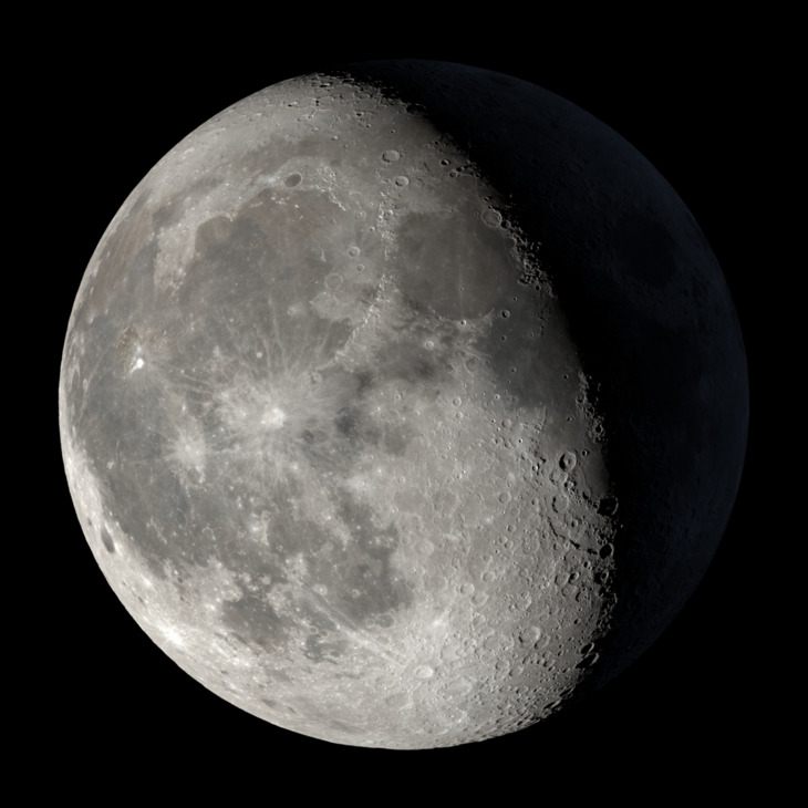 NASA visualization of the Moon on March 8, 2026
